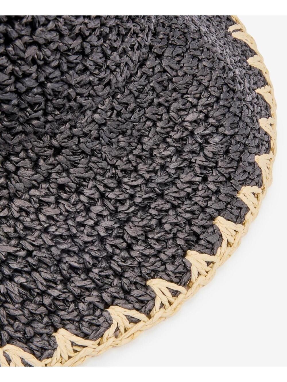 58$ I.N.C International Concepts Crochet Bucket Hat Whipstitch Trim SZ One Black - Picture 2 of 3